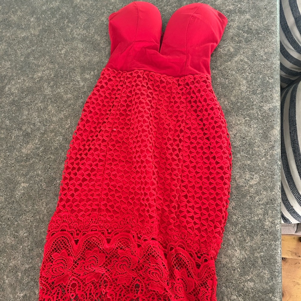 Rare London Red Sweetheart Bodycon Dress